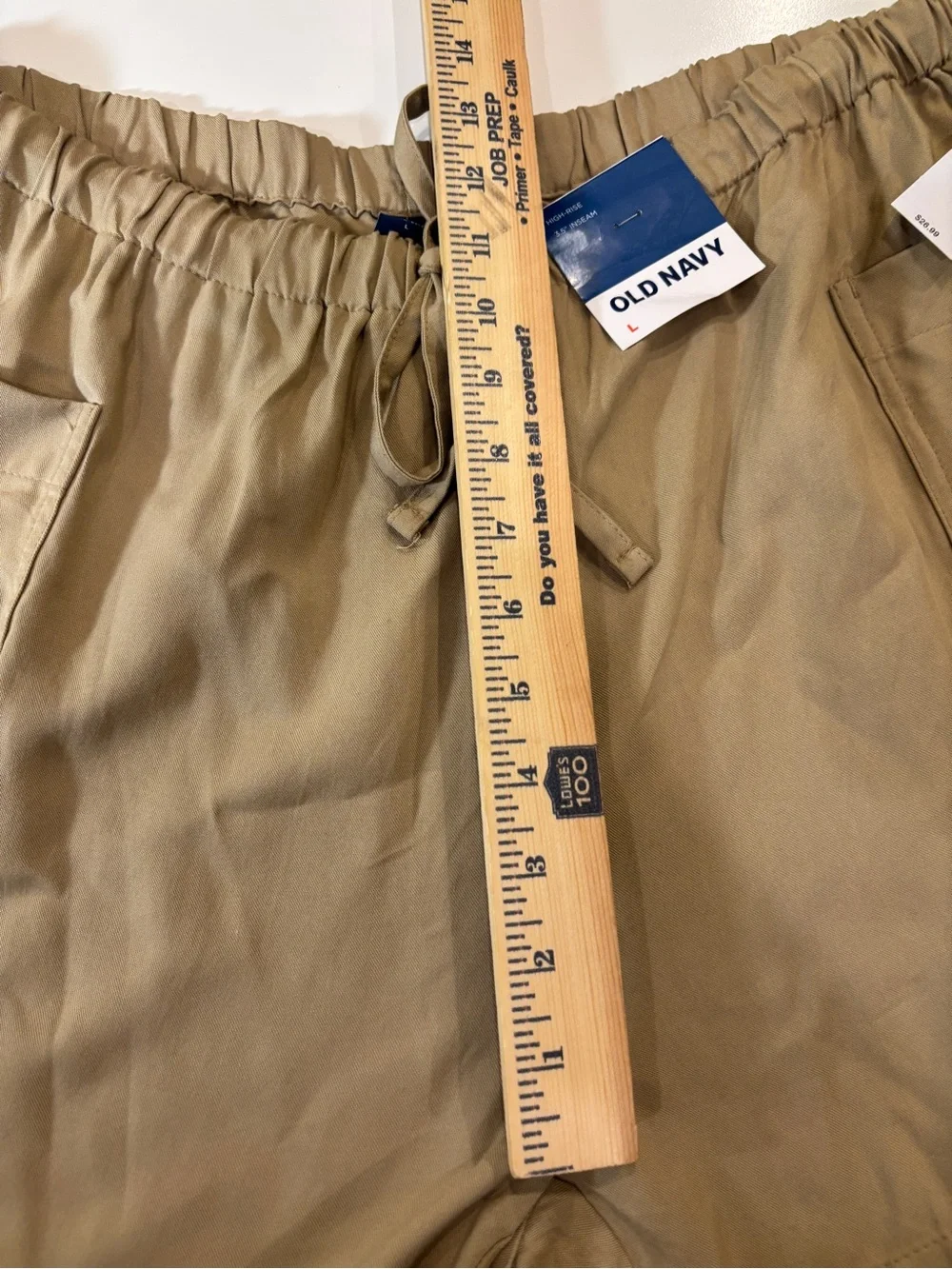 Old‎ Navy NWT Women's Tan Drawstring Cargo Shorts Pull On High Waist Sz L casual